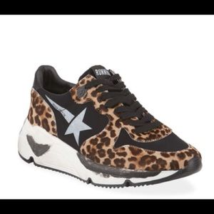 Golden Goose Leopard Running Sneakers
